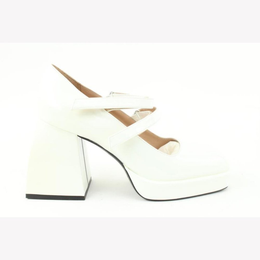 Nodaleto Size 37 Ceramic Patent Leather Bulla Babies Platform 50n322s